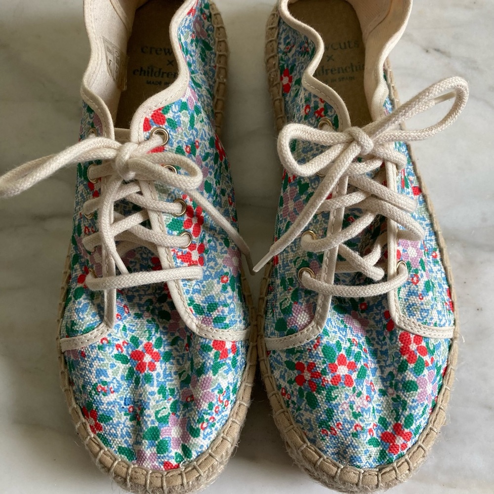 J. Crew x Childrenchic Womens floral print espadrilles size 37/6. Made in Spain